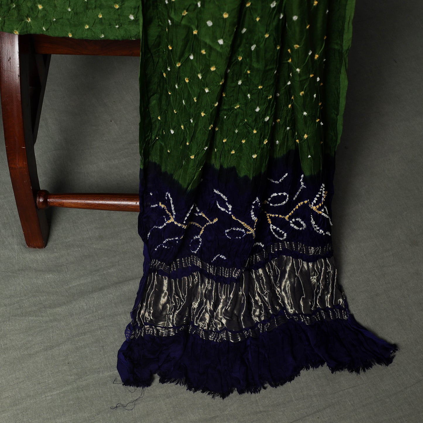 Kutch Bandhani Tie-Dye Modal Silk Unstitched Dress Material Suit Set 19