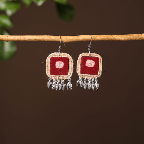 Afia Handcrafted Fabart Jute Earrings