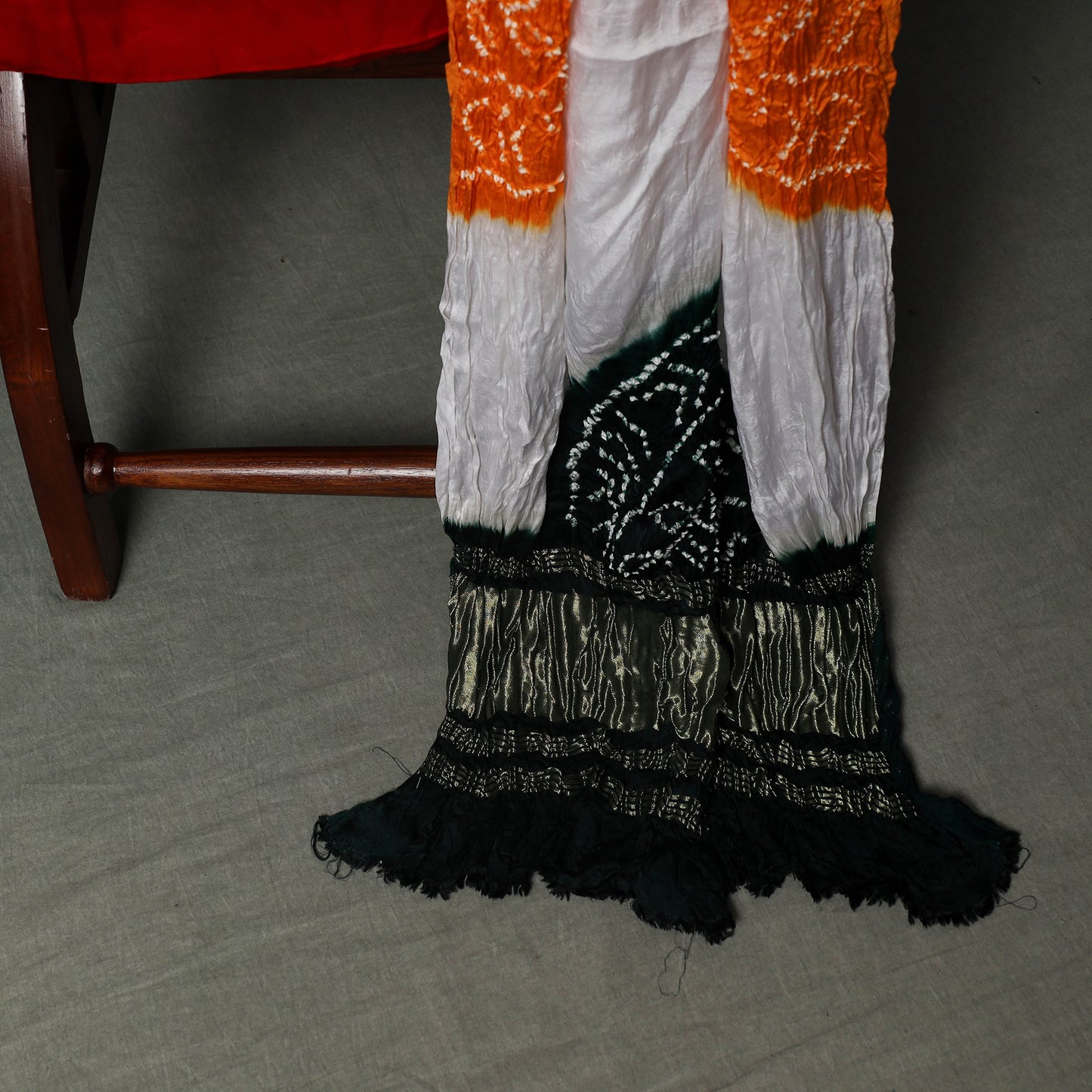 Kutch Bandhani Tie-Dye Modal Silk Unstitched Dress Material Suit Set 21