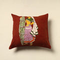 Buy Orange Pure Cotton Hand Batik Cushion Cover