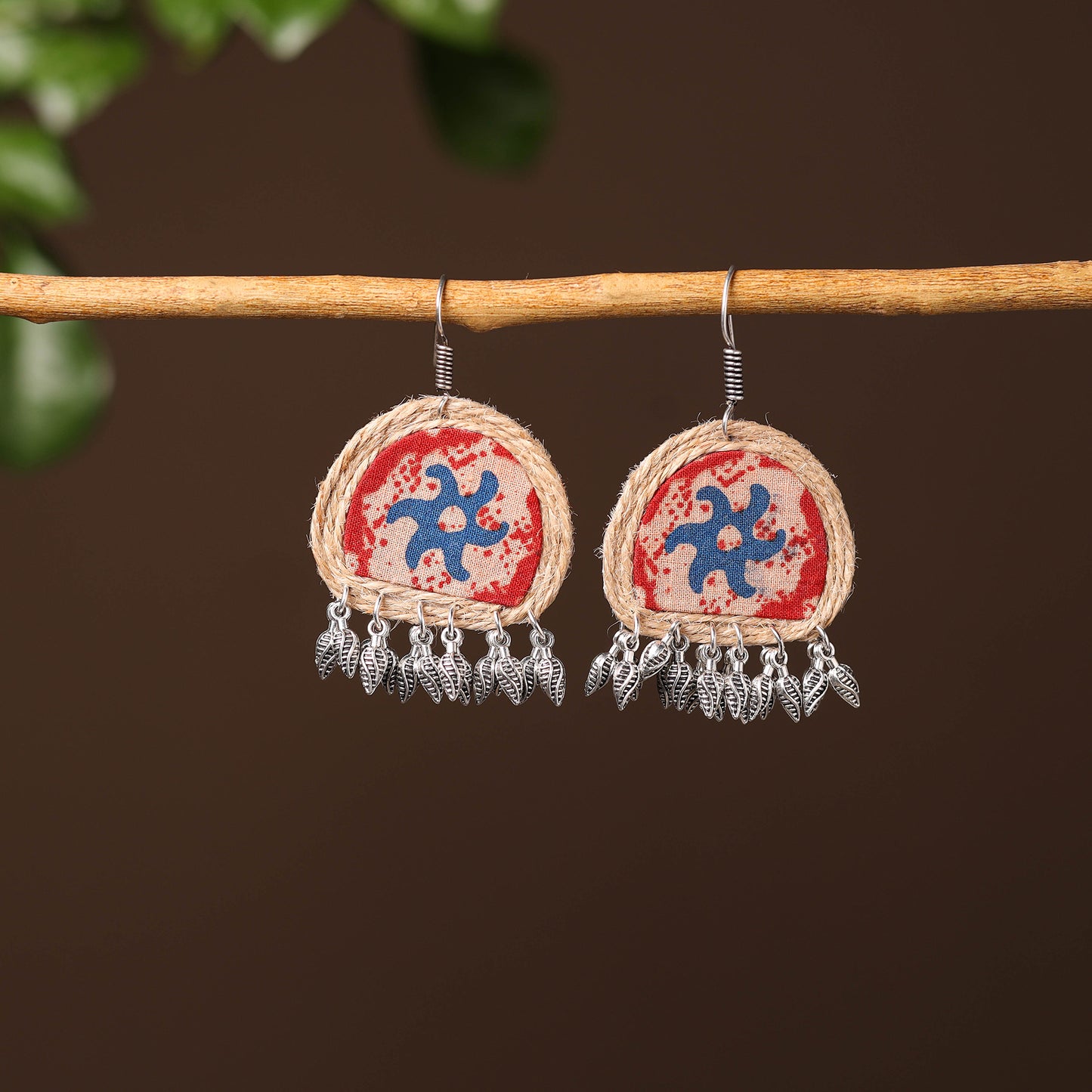 Alisha Handcrafted Fabart Jute Earrings