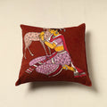 Buy Orange Pure Cotton Hand Batik Cushion Cover