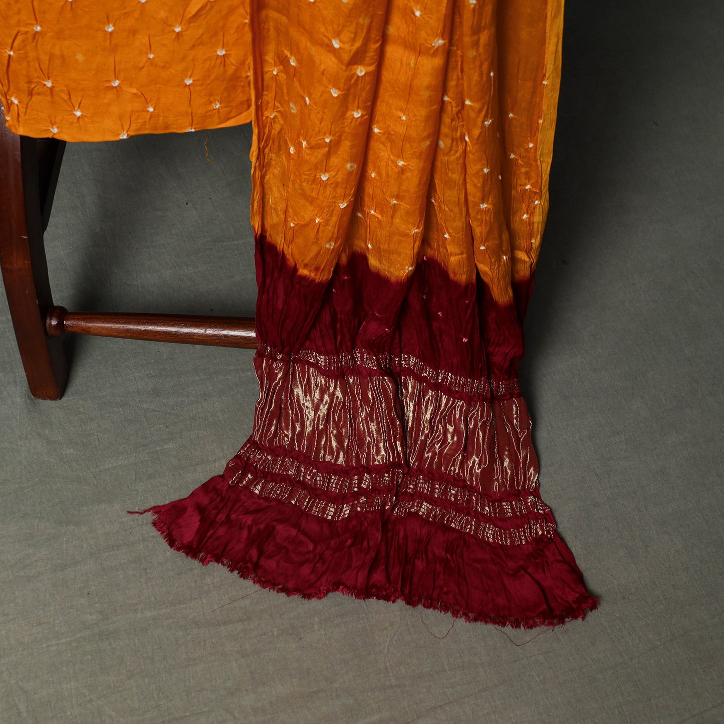 Kutch Bandhani Tie-Dye Modal Silk Unstitched Dress Material Suit Set 23