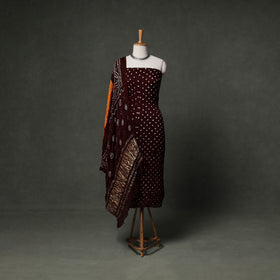 Kutch Bandhani Tie-Dye Modal Silk Unstitched Dress Material Suit Set 25