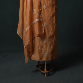 Mul Chanderi Semi Stitched Hand Embroidered 2pc Chikankari Kurta Set 07