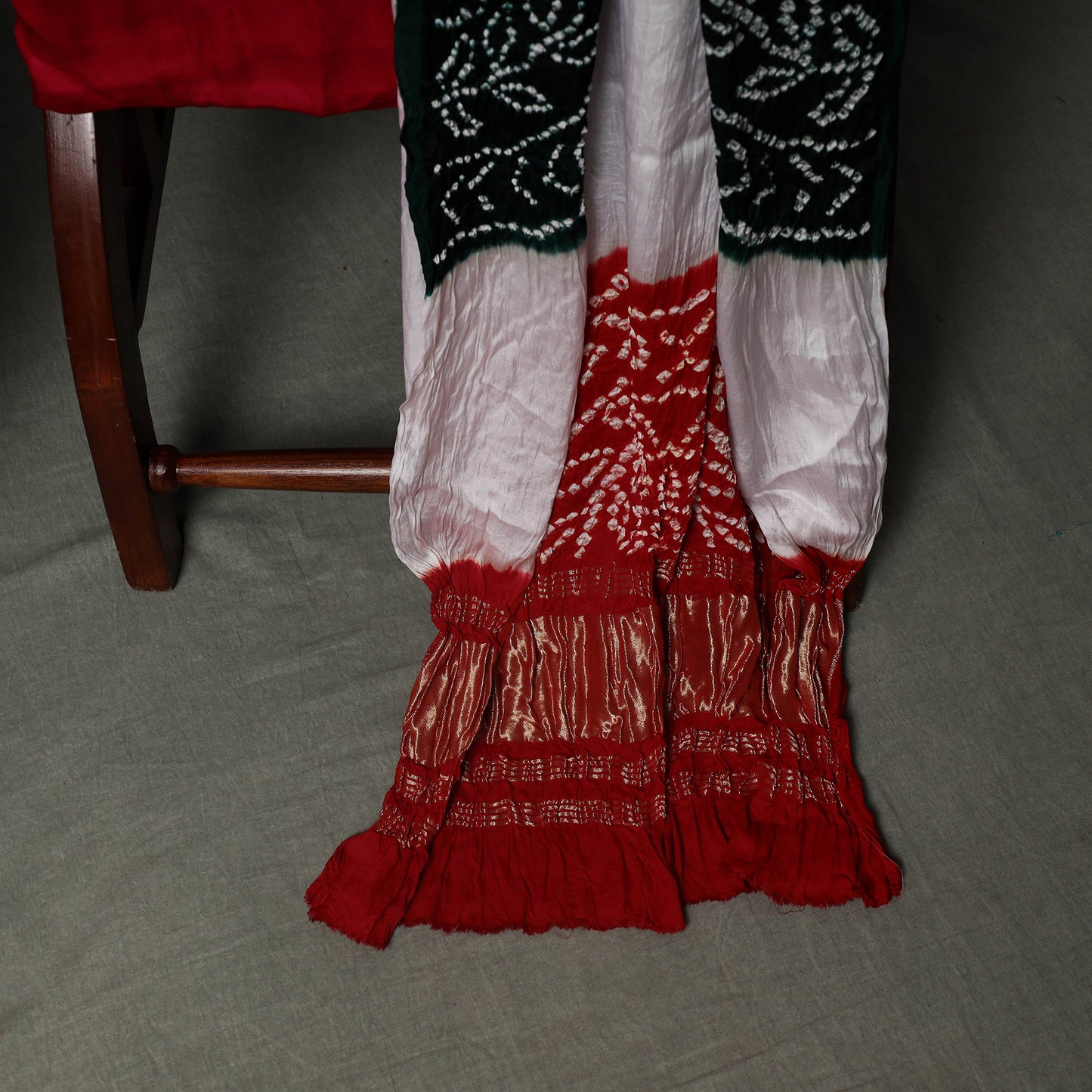 Kutch Bandhani Tie-Dye Modal Silk Unstitched Dress Material Suit Set 27