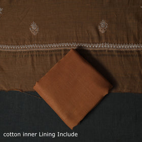 Mul Chanderi Semi Stitched Hand Embroidered 2pc Chikankari Kurta Set 07