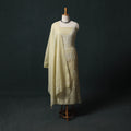 Mul Chanderi Semi Stitched Hand Embroidered 2pc Chikankari Kurta Set 06