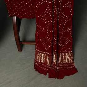 Kutch Bandhani Tie-Dye Modal Silk Unstitched Dress Material Suit Set 28