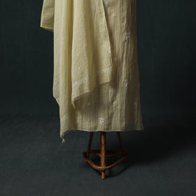 Mul Chanderi Semi Stitched Hand Embroidered 2pc Chikankari Kurta Set 06