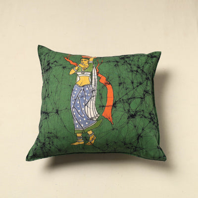 Green - Pure Cotton Hand Batik Cushion Cover (18 x 18 in) 60