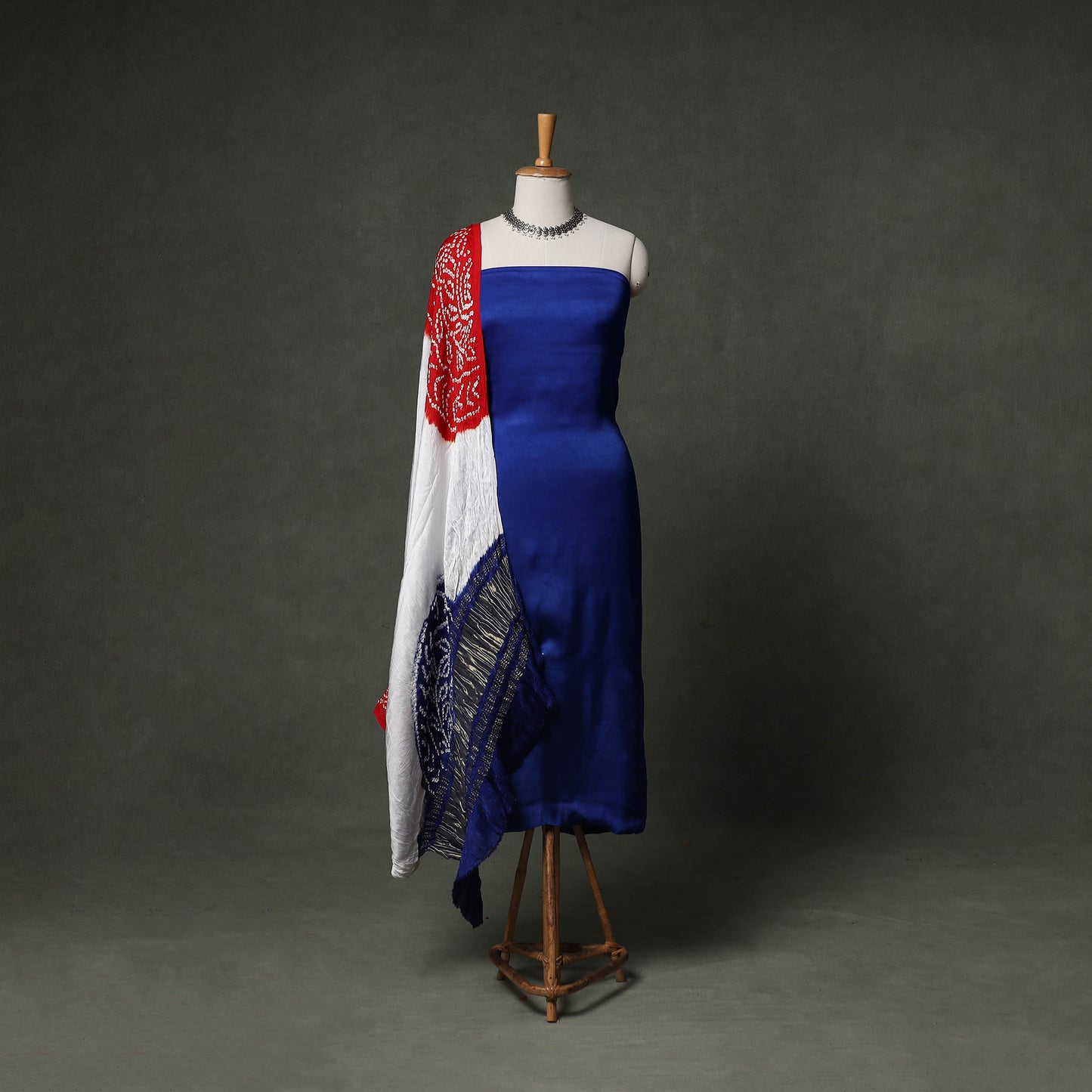 Kutch Bandhani Tie-Dye Modal Silk Unstitched Dress Material Suit Set 29