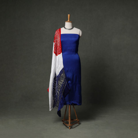 Kutch Bandhani Tie-Dye Modal Silk Unstitched Dress Material Suit Set 29