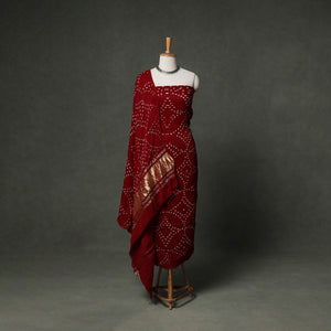 Kutch Bandhani Tie-Dye Modal Silk Unstitched Dress Material Suit Set 30