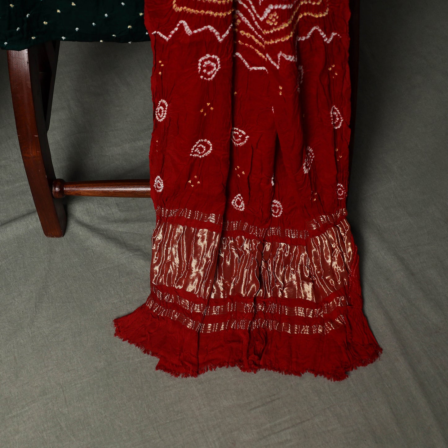 Kutch Bandhani Tie-Dye Modal Silk Unstitched Dress Material Suit Set 31