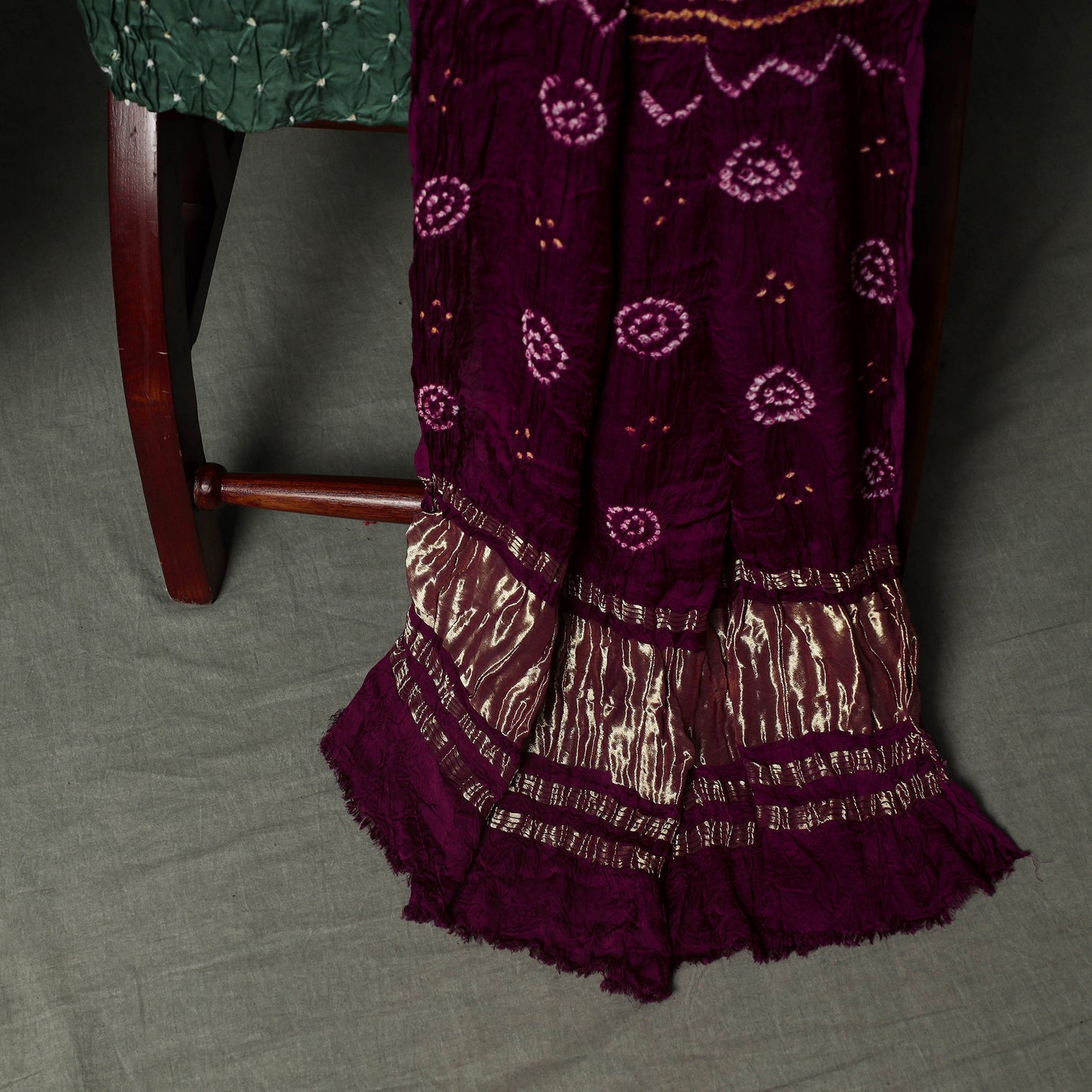 Kutch Bandhani Tie-Dye Modal Silk Unstitched Dress Material Suit Set 32