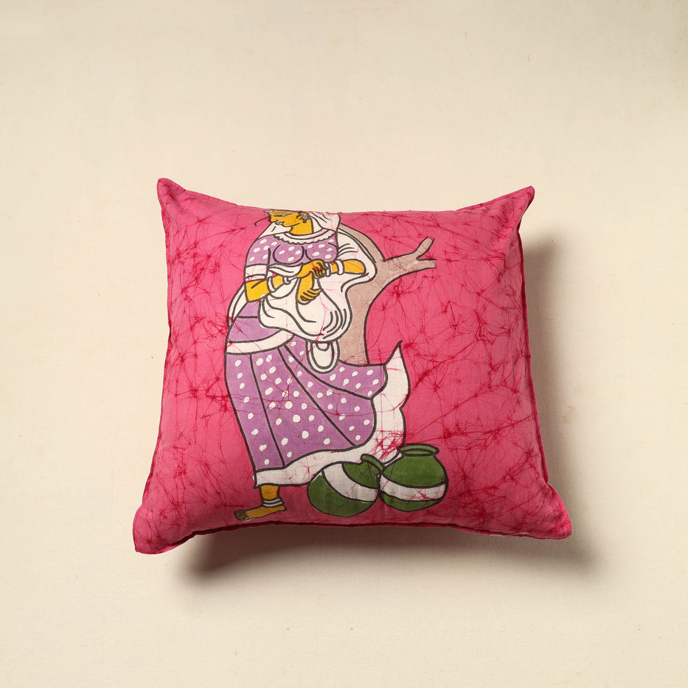 Pink - Pure Cotton Hand Batik Cushion Cover (18 x 18 in) 70