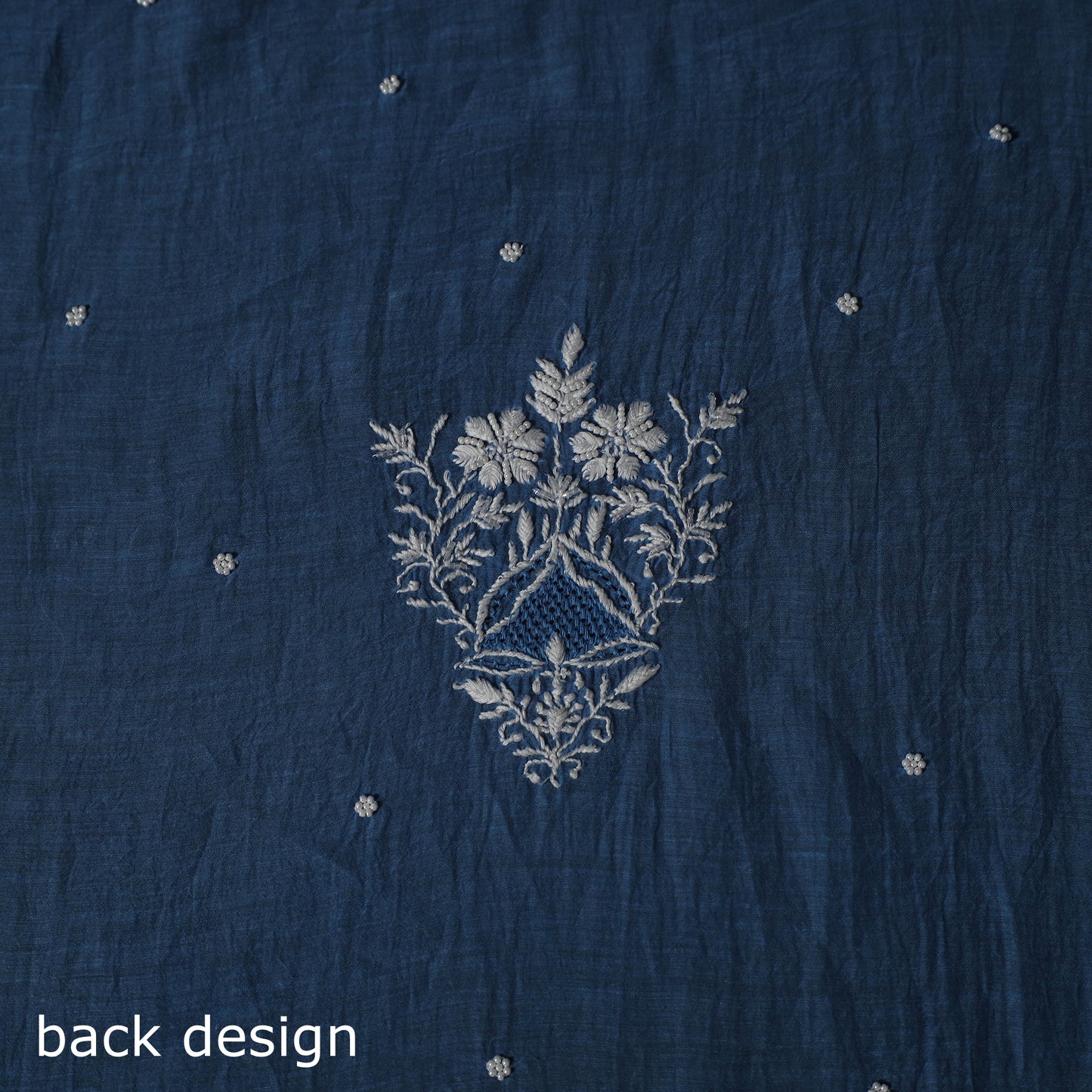 Mul Chanderi Chikankari Hand Embroidered Beadwork Semi Stitched Kaftan (Long) 12