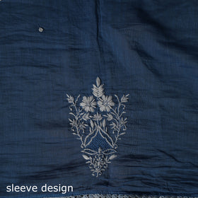 Mul Chanderi Chikankari Hand Embroidered Beadwork Semi Stitched Kaftan (Long) 12