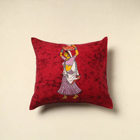 Red - Pure Cotton Hand Batik Cushion Cover (18 x 18 in) 77