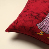 Red - Pure Cotton Hand Batik Cushion Cover (18 x 18 in) 77