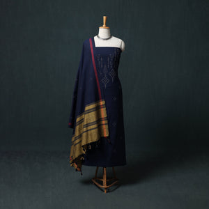 Handwoven Tangaliya Cotton 3pc Unstitched Dress Material Suit Set 01