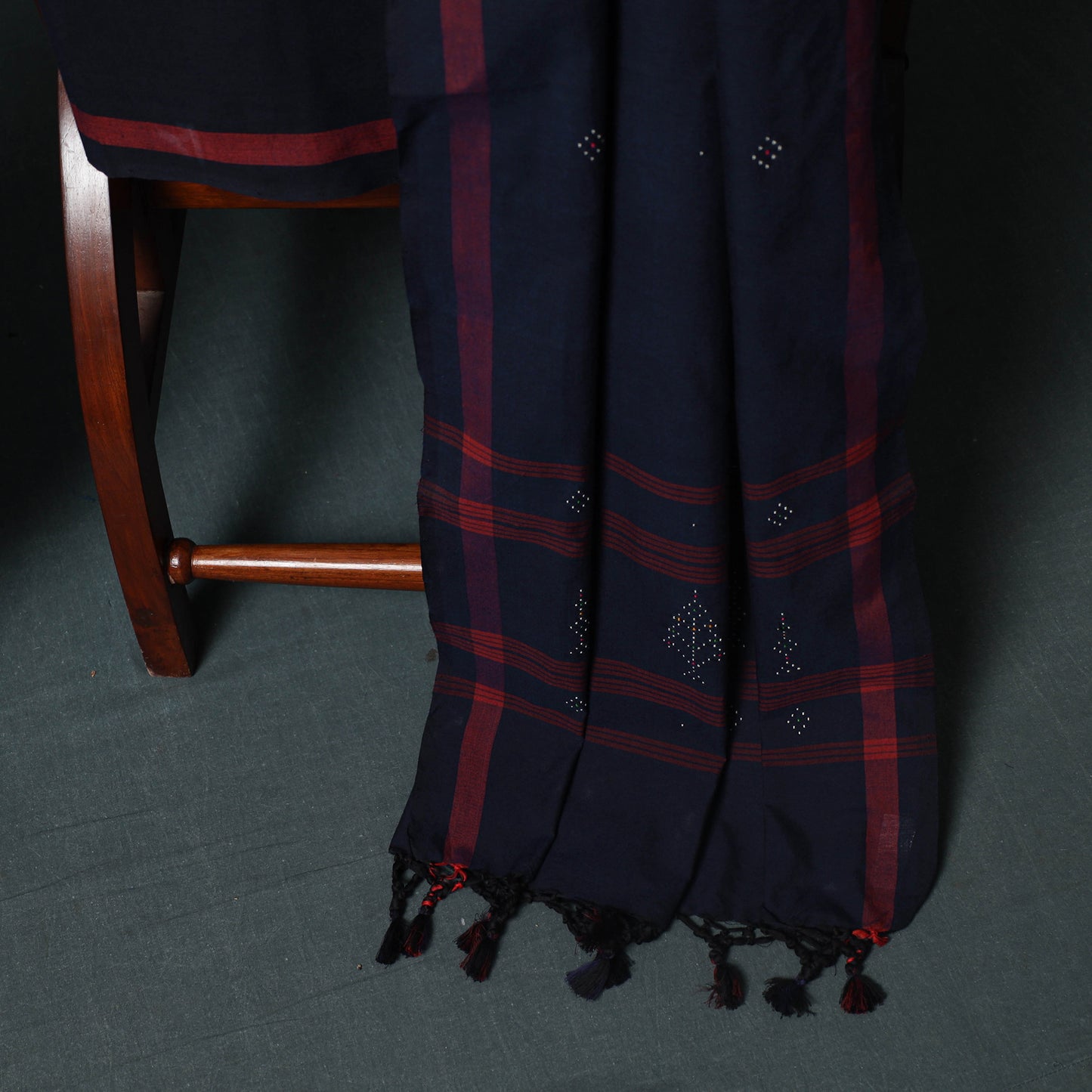 Handwoven Tangaliya Cotton 3pc Unstitched Dress Material Suit Set 02