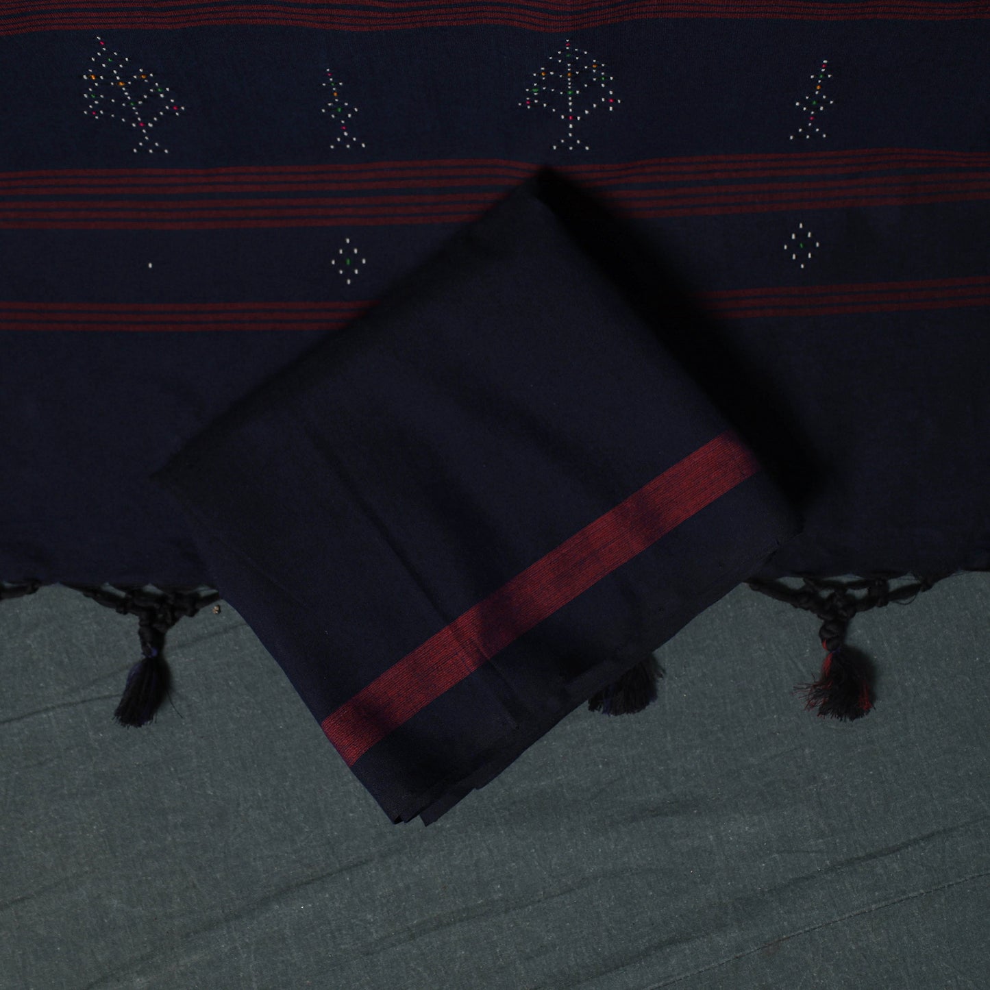 Handwoven Tangaliya Cotton 3pc Unstitched Dress Material Suit Set 02