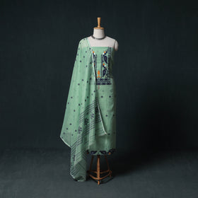 Phulia Jamdani Silk Cotton 2pc Unstitched Dress Material Kurta Set 01