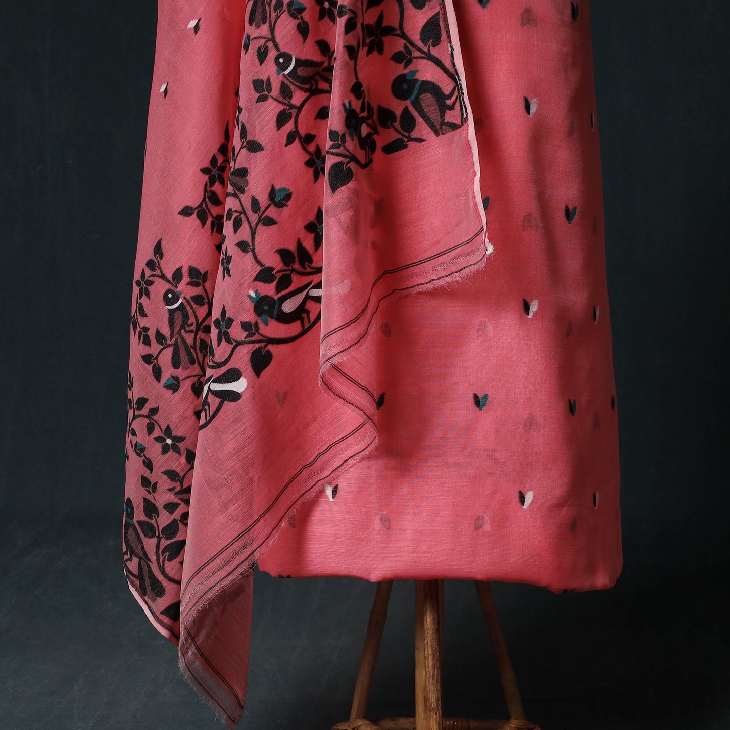 Phulia Jamdani Silk Cotton 2pc Unstitched Dress Material Kurta Set 02