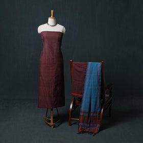 Handwoven Tangaliya Cotton 3pc Unstitched Dress Material Suit Set 06