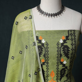 Phulia Jamdani Silk Cotton 2pc Unstitched Dress Material Kurta Set 04