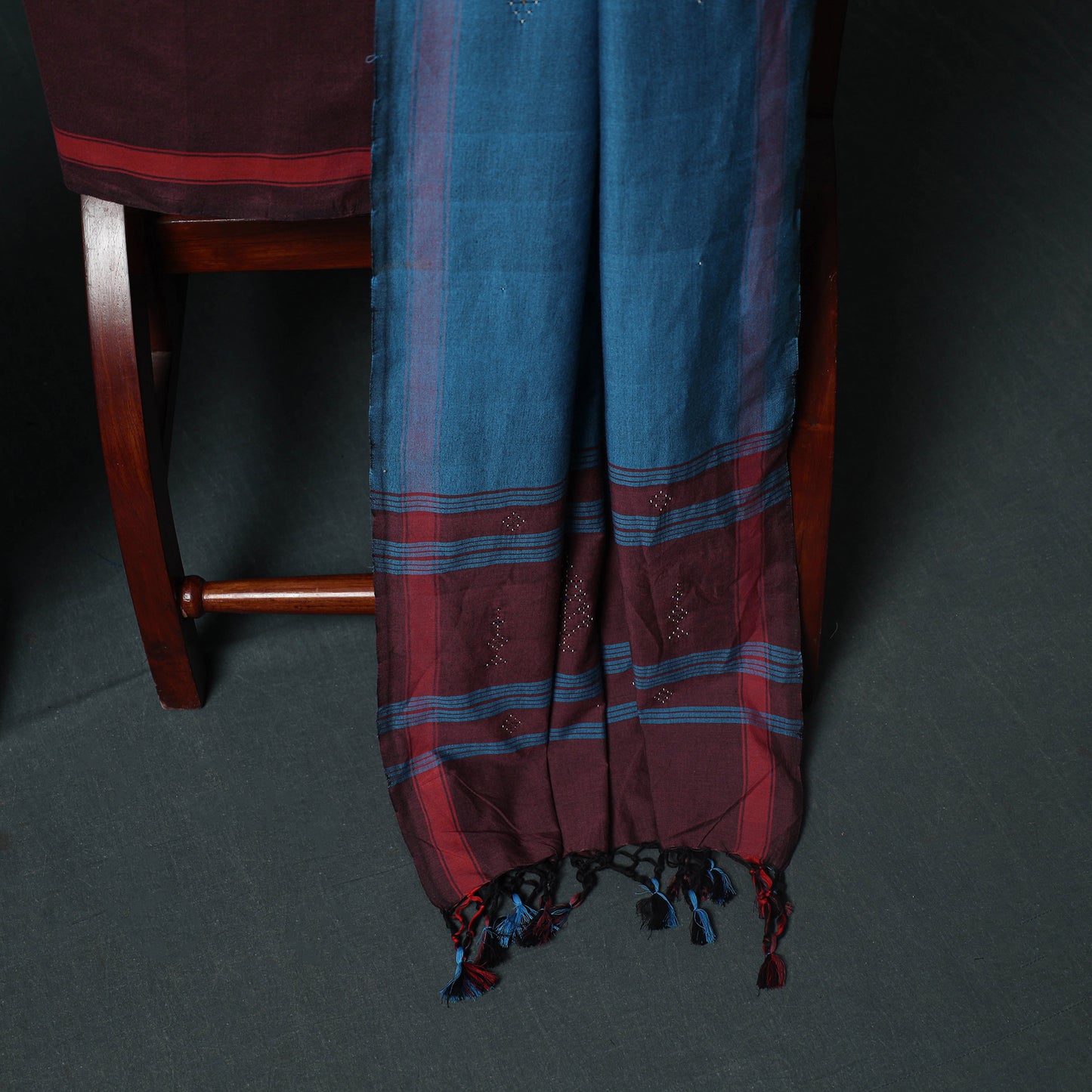 Handwoven Tangaliya Cotton 3pc Unstitched Dress Material Suit Set 06