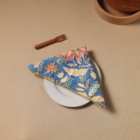 Floral Block Print Cotton Hand Embroidery Table Napkin 01