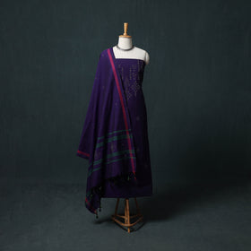 Handwoven Tangaliya Cotton 3pc Unstitched Dress Material Suit Set 07