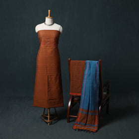 Handwoven Tangaliya Cotton 3pc Unstitched Dress Material Suit Set 08