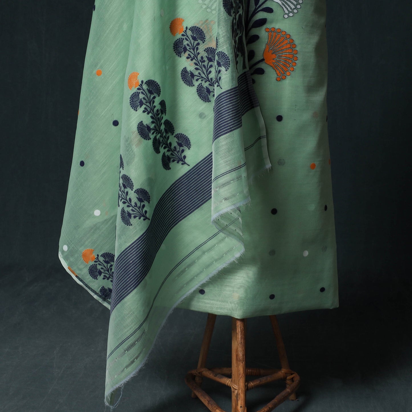 Phulia Jamdani Silk Cotton 2pc Unstitched Dress Material Kurta Set 06