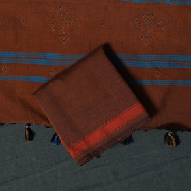 Handwoven Tangaliya Cotton 3pc Unstitched Dress Material Suit Set 08