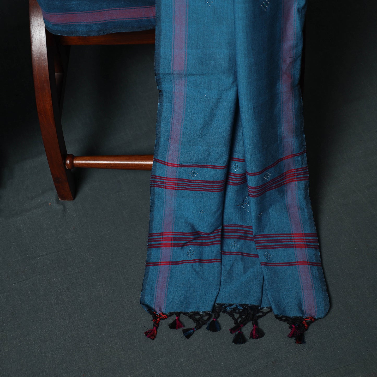 Handwoven Tangaliya Cotton 3pc Unstitched Dress Material Suit Set 09
