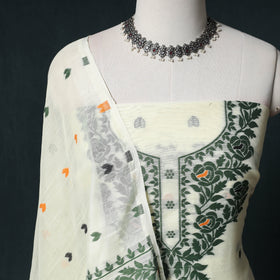 Phulia Jamdani Silk Cotton 2pc Unstitched Dress Material Kurta Set 07