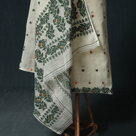 Phulia Jamdani Silk Cotton 2pc Unstitched Dress Material Kurta Set 07