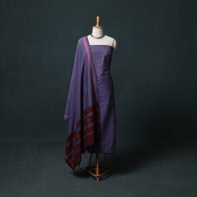 Handwoven Tangaliya Cotton 3pc Unstitched Dress Material Suit Set 10