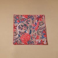 Floral Block Print Cotton Hand Embroidery Table Napkin 07