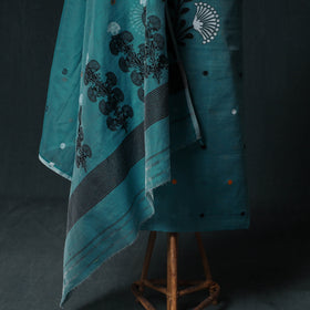 Phulia Jamdani Silk Cotton 2pc Unstitched Dress Material Kurta Set 08