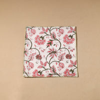 Floral Block Print Cotton Hand Embroidery Table Napkin 02