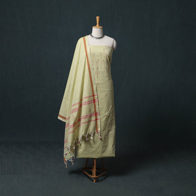 Handwoven Tangaliya Cotton 3pc Unstitched Dress Material Suit Set 13