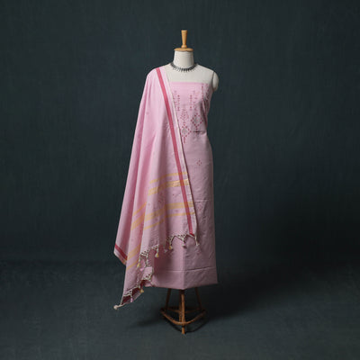 Handwoven Tangaliya Cotton 3pc Unstitched Dress Material Suit Set 14