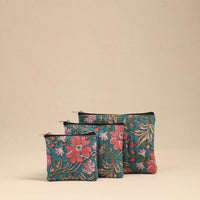 Green - Handmade Cotton Utility Pouches (Set of 3) 02