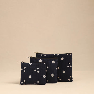 Black - Handmade Cotton Utility Pouches (Set of 3) 03