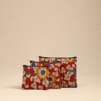 Red - Handmade Cotton Utility Pouches (Set of 3) 04